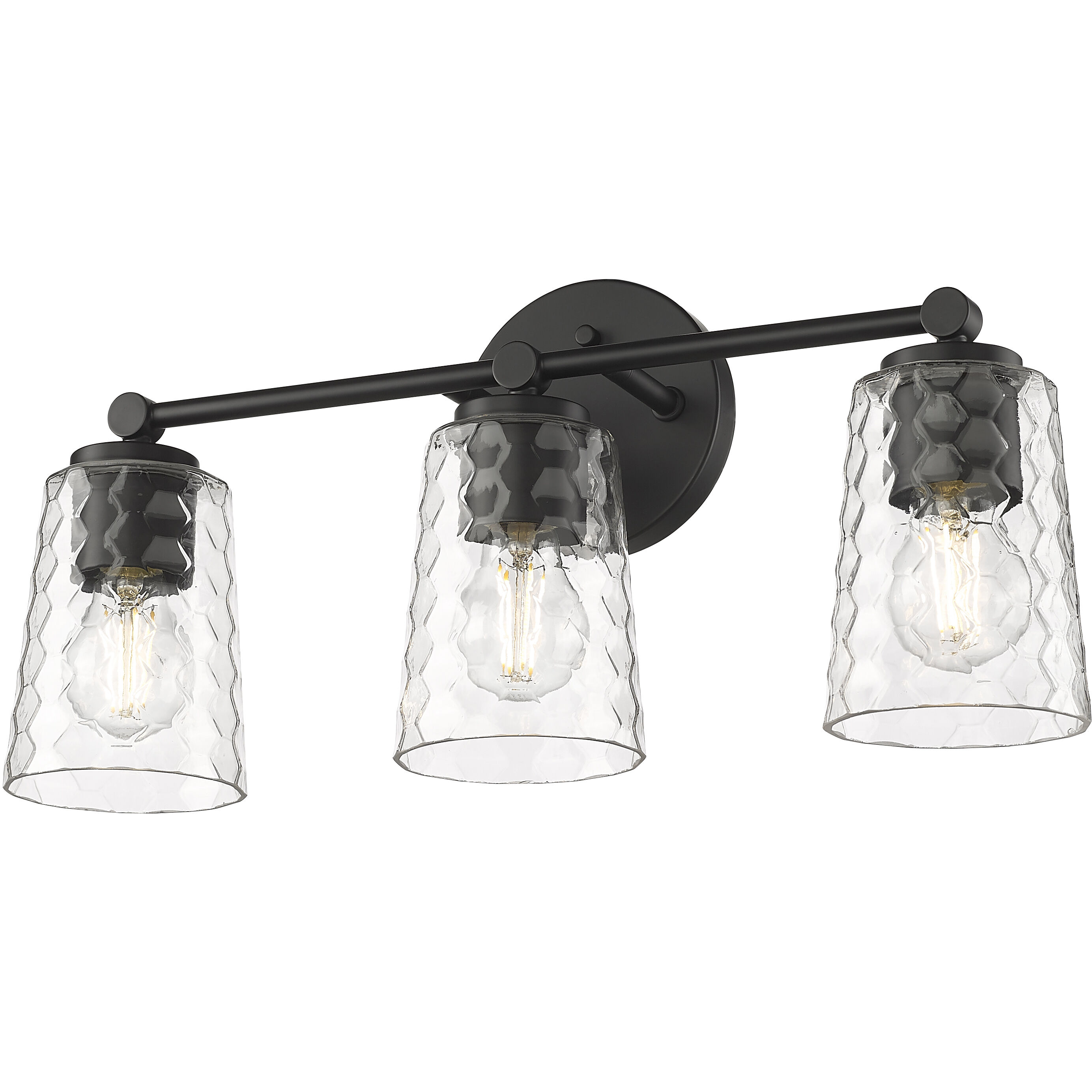 Ashli 3 Light 20 inch Matte Black Bathroom Vanity Light Wall Light